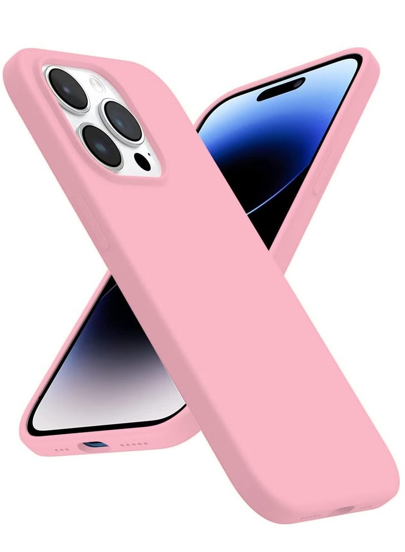 حافظة سائلة من السيليكون الناعم لجهاز آيفون 16 برو ماكس - حماية كاملة من الصدمات مع تشطيب غير لامع وبطانة ناعمة من الألياف الدقيقة (وردي فاتح) - Image 1