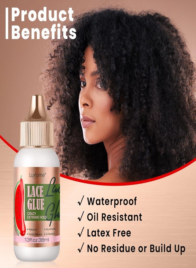 Luxfume Invisible Lace Glue 1.34oz | Waterproof & Super Hold | Wig Glue for Front Lace Wig - Fast Drying, No Residue Formula, Watermelon Scented - Image 5