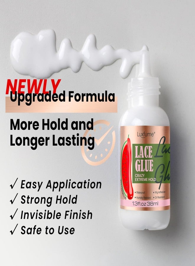 Luxfume Invisible Lace Glue 1.34oz | Waterproof & Super Hold | Wig Glue for Front Lace Wig - Fast Drying, No Residue Formula, Watermelon Scented - Image 4