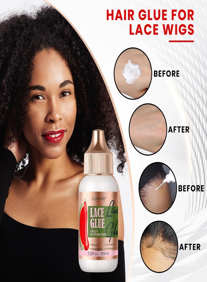 Luxfume Invisible Lace Glue 1.34oz | Waterproof & Super Hold | Wig Glue for Front Lace Wig - Fast Drying, No Residue Formula, Watermelon Scented - Image 2