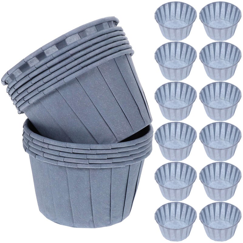Heat Resistant Greaseproof Paper Cupcake Liners 100pcs Blue Gray Muffin Baking Cups - Image 2