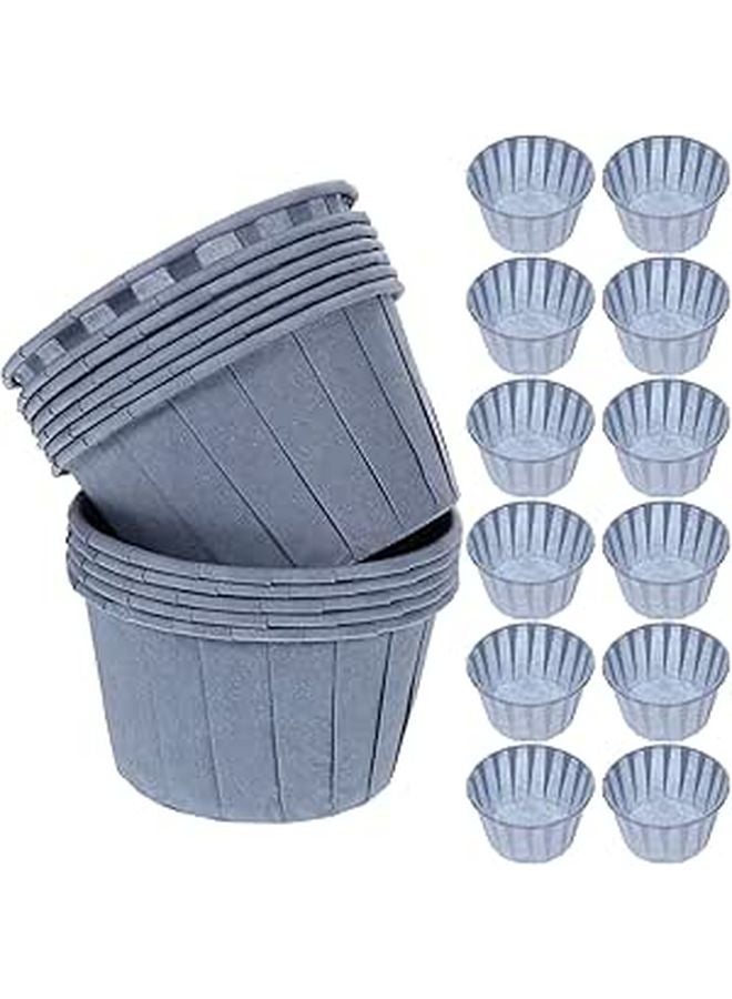Heat Resistant Greaseproof Paper Cupcake Liners 100pcs Blue Gray Muffin Baking Cups - Image 1