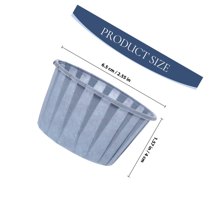 Heat Resistant Greaseproof Paper Cupcake Liners 100pcs Blue Gray Muffin Baking Cups - Image 3
