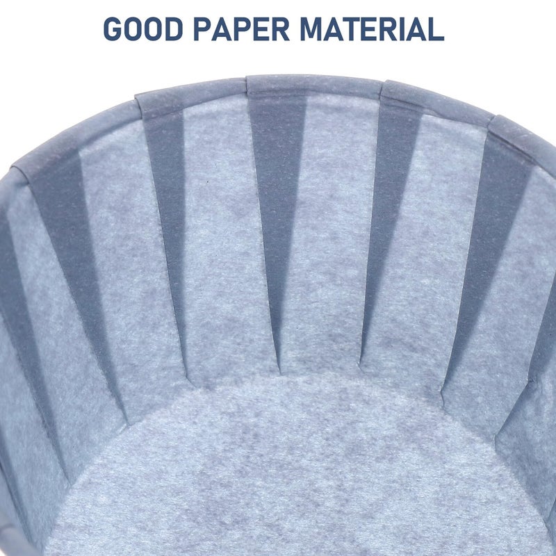 Heat Resistant Greaseproof Paper Cupcake Liners 100pcs Blue Gray Muffin Baking Cups - Image 5