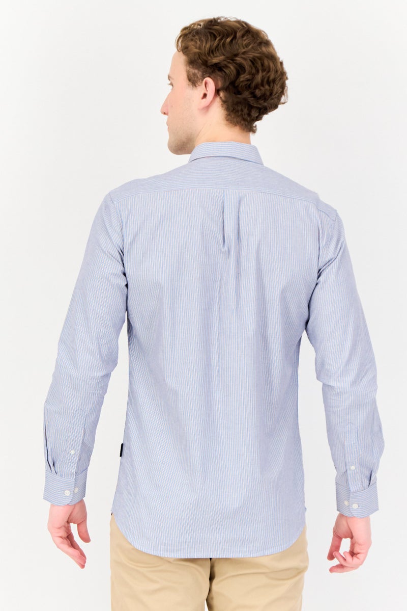 Kenneth Cole Men Regular Fit Embroidered Logo Long Sleeve Casual Shirt, Multicolor  - Image 2