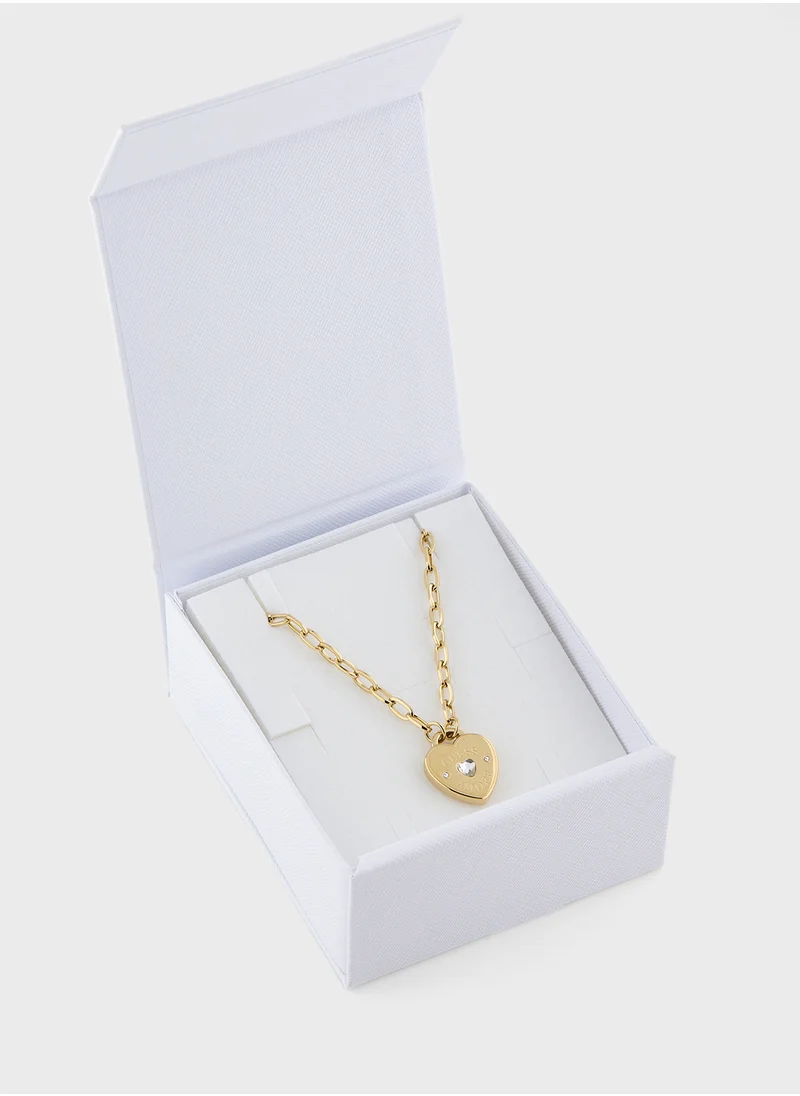 جس Jubn05060Jwygt/U 21 Inch Heart Charm Necklace