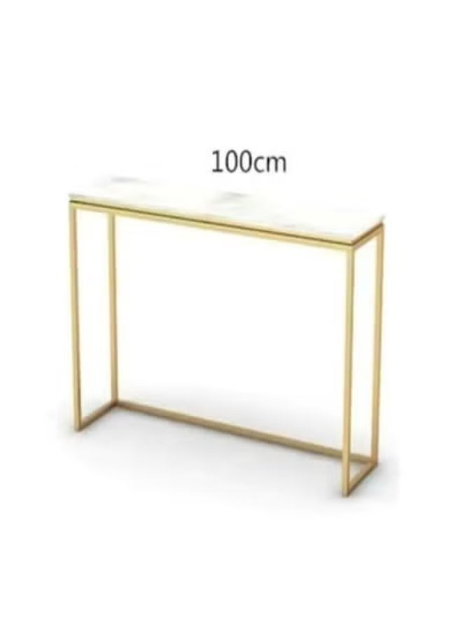 Raffine Modern Marble Console Table with Gold Metal Frame Luxury Entryway Sofa Table for Hallway, Living Room & Foyer Size 100x75x35 cm - Image 5