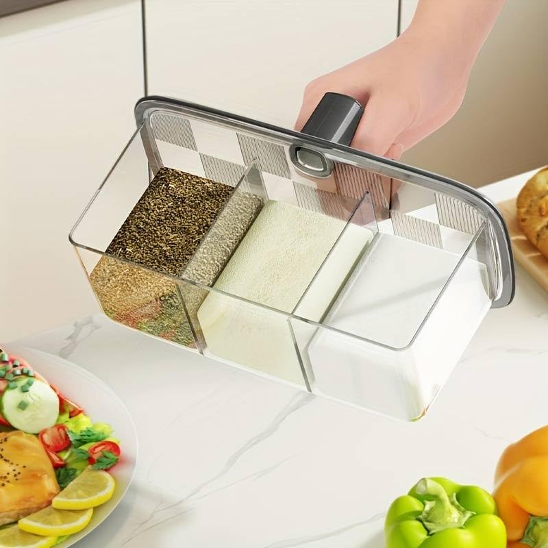 VPGS VPGS Seasoning Box with SpoonWall Ergonomic Seasoning Jars Adhesive Household Seasoning Box for Home Kitchen Restaurant 1 Pcs  - Image 3