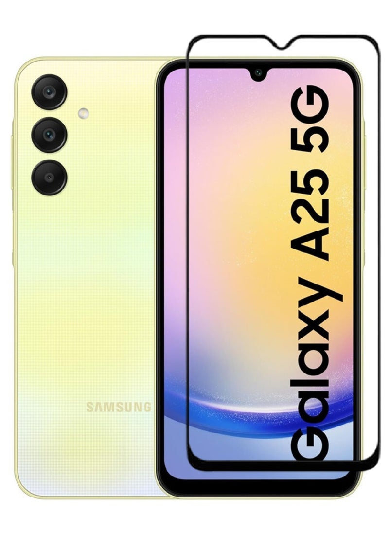 AINA Tempered Glass Screen Protector 5D Designed For Samsung Galaxy A25 Full Glue Edge to Edge Full Screen Coverage And Bubble Free - Image 1