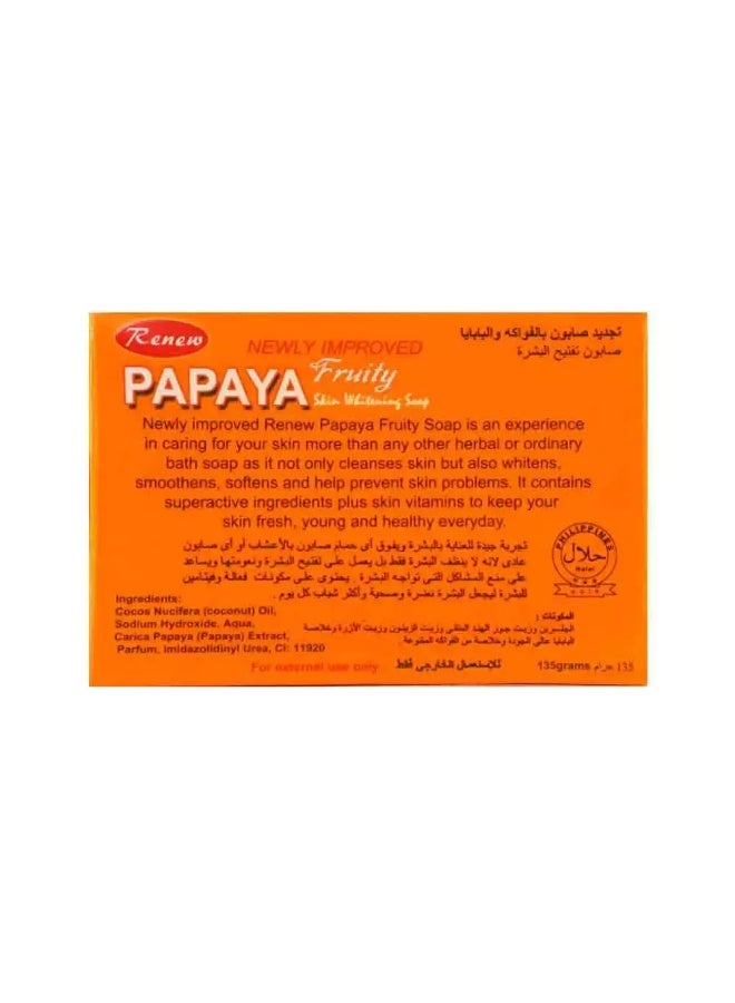 PUREFORM Renew Papaya Fruity Skin Whitening Soap- 135 gm - Image 2