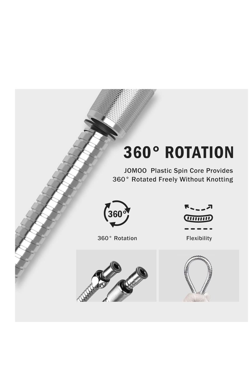 Flushrenic 2m Handheld Shower Hose, 78.7Inches Extra Long Stainless Steel Flexible Replacement Hose for Handheld Shower Heads,Unique double lock design .high pressure and temp resistant.High quality stainless steel outer tube ensuring durability - Image 3