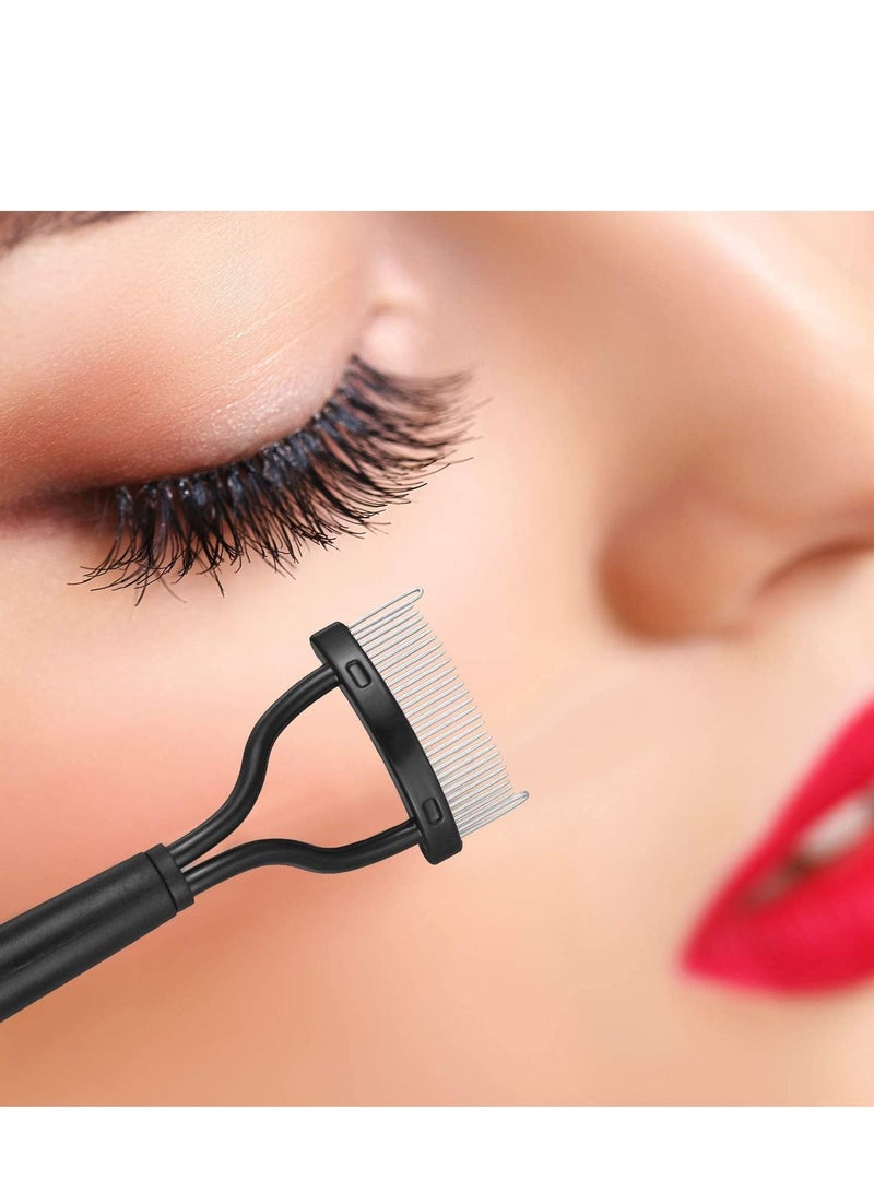 Excefore Folding Eyebrow Comb Eyelash Separator Grooming Brush for Making Up Supplies, set of 4, Black  - Image 5