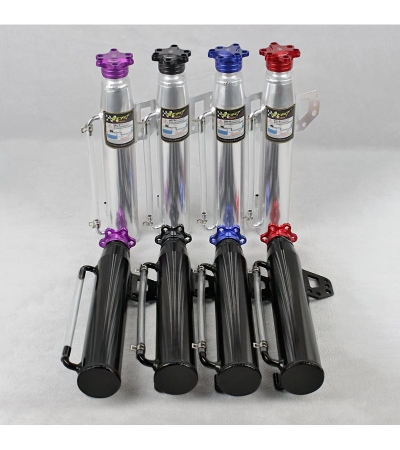 Universal Silvery Purple Aluminum Car Engine Oil Tank Fuel Tank Overflow Bottle Coolant Radiator Reservoir - Image 4