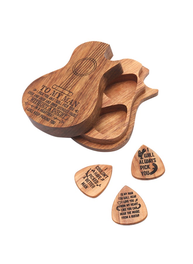 إسكدنيا 3 حاويات خشبيّة ل3 قطع من ريشة الجيتار مصنوعة من خشب الزيتون - Image 1