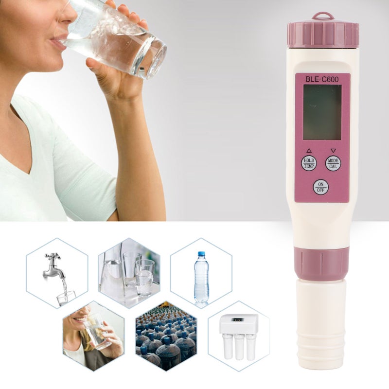 7 In 1 Bluetooth PH Meter High Sensitivity Probe Digital Display 5 Point Calibration Water Quality Detection Pen - Data Saving TDS EC ORP Tester for Drinking Water Aquaculture Hydroponics Swimming Poo - Image 3