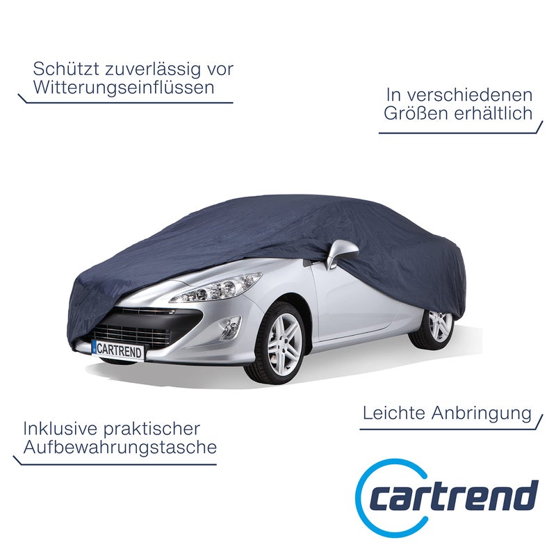 Cartrend Full car cover "New Generation", weatherproof, size M, polyester blue, for VW Golf and similar models - Image 2