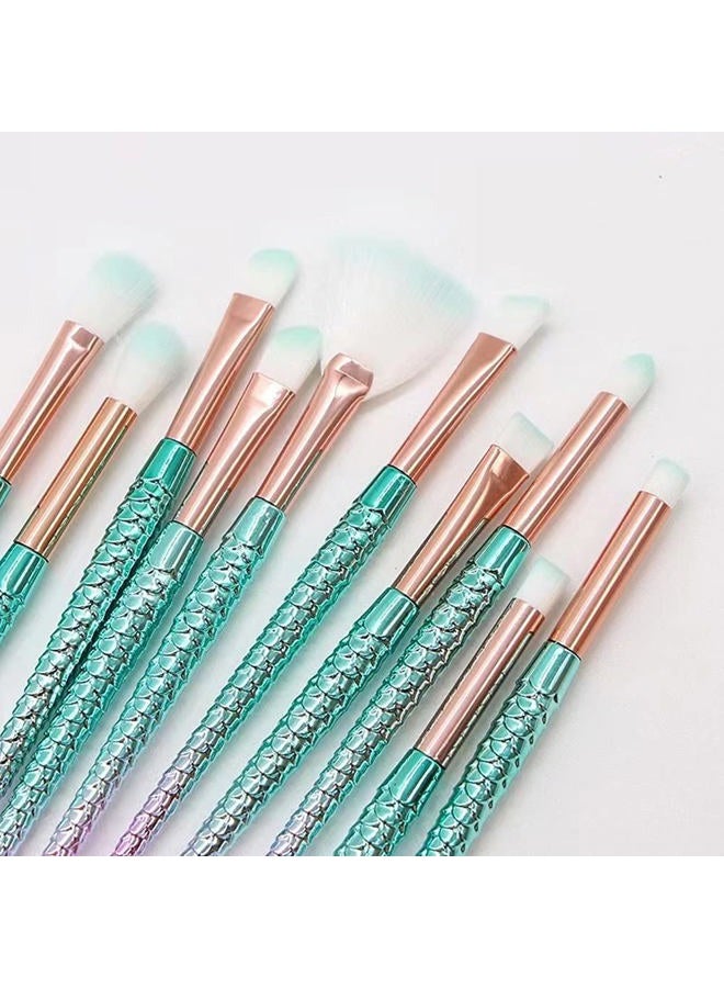 FULINJOY Makeup Brush Set 10Pcs Eye Makeup Brushes, Eyeshadow Concealer Eyeliner Brow Blending Brush Tool - Image 2