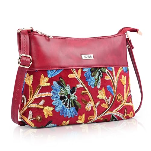 ADISA Women's Girls Embroided Sling Bag (SL5152-MAR) - Image 1