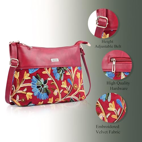 ADISA Women's Girls Embroided Sling Bag (SL5152-MAR) - Image 3