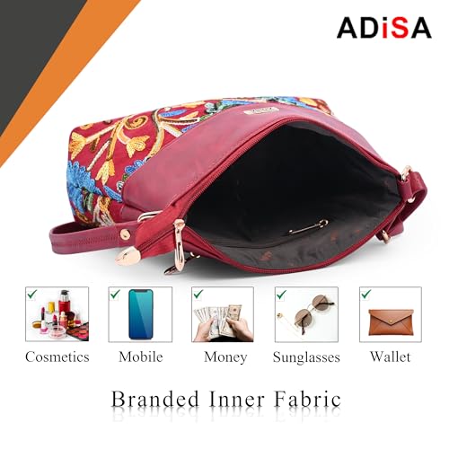 ADISA Women's Girls Embroided Sling Bag (SL5152-MAR) - Image 4