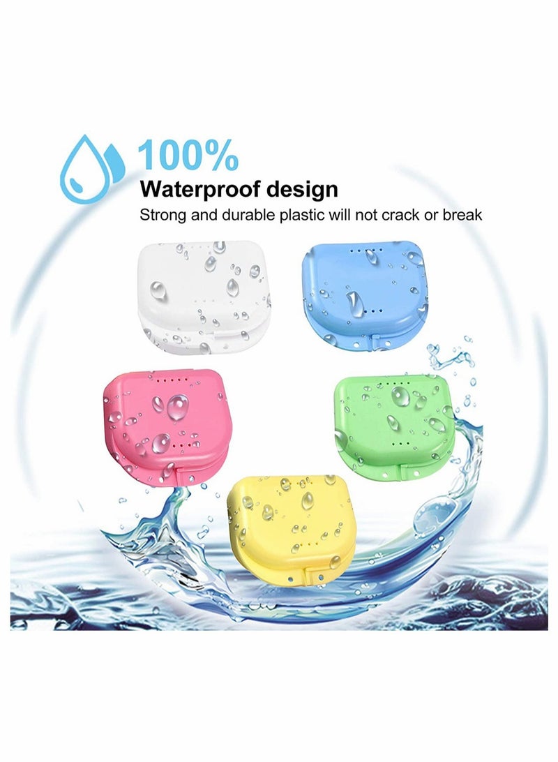 Retainer Case Set with Air Vent Holes - Travel Storage Box for Dentures, False Teeth, Mouth Guards (5 Pcs) - Image 4