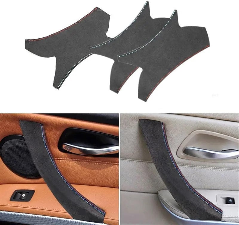 QASULER Suede Leather Door Handle Cover for 3 Series - Image 5