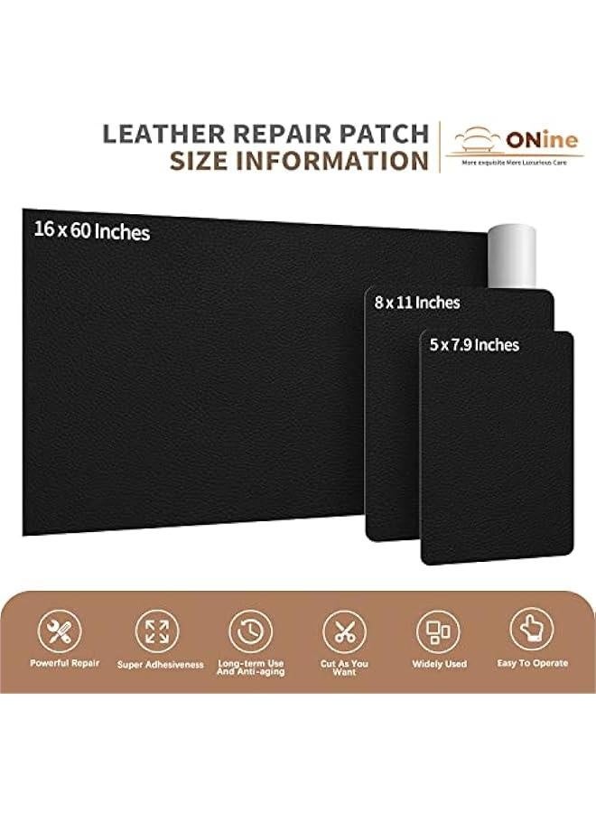 Generic Leather Rectangular Repair Patch，Self-Adhesive Couch Patch，Multicolor Available Scratch Leather 8X11 Inch Peel and Stick for Sofas, Car Seats Hand Bags Jackets(Black 2.0)  - Image 2