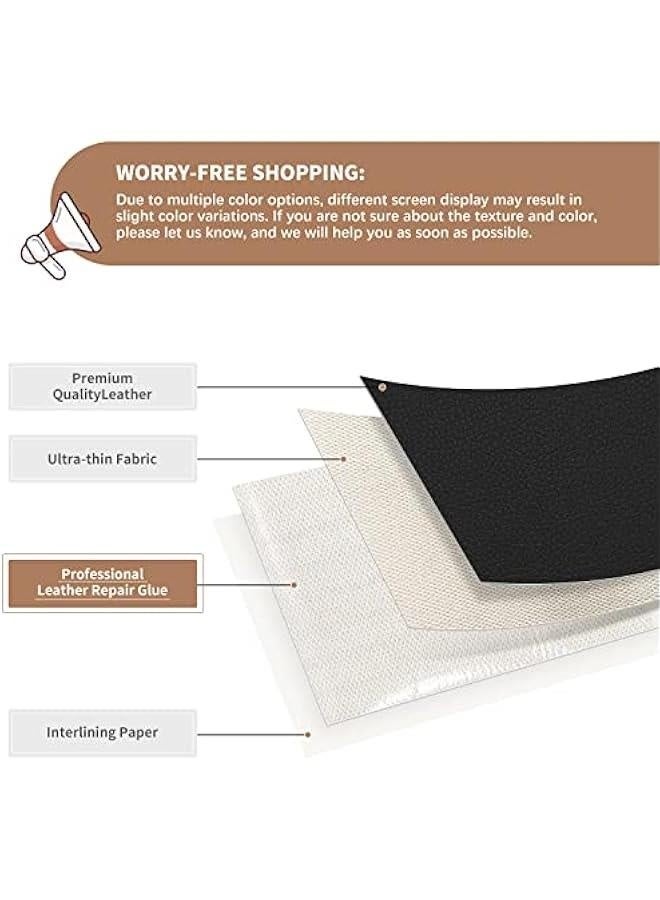 Generic Leather Rectangular Repair Patch，Self-Adhesive Couch Patch，Multicolor Available Scratch Leather 8X11 Inch Peel and Stick for Sofas, Car Seats Hand Bags Jackets(Black 2.0)  - Image 3