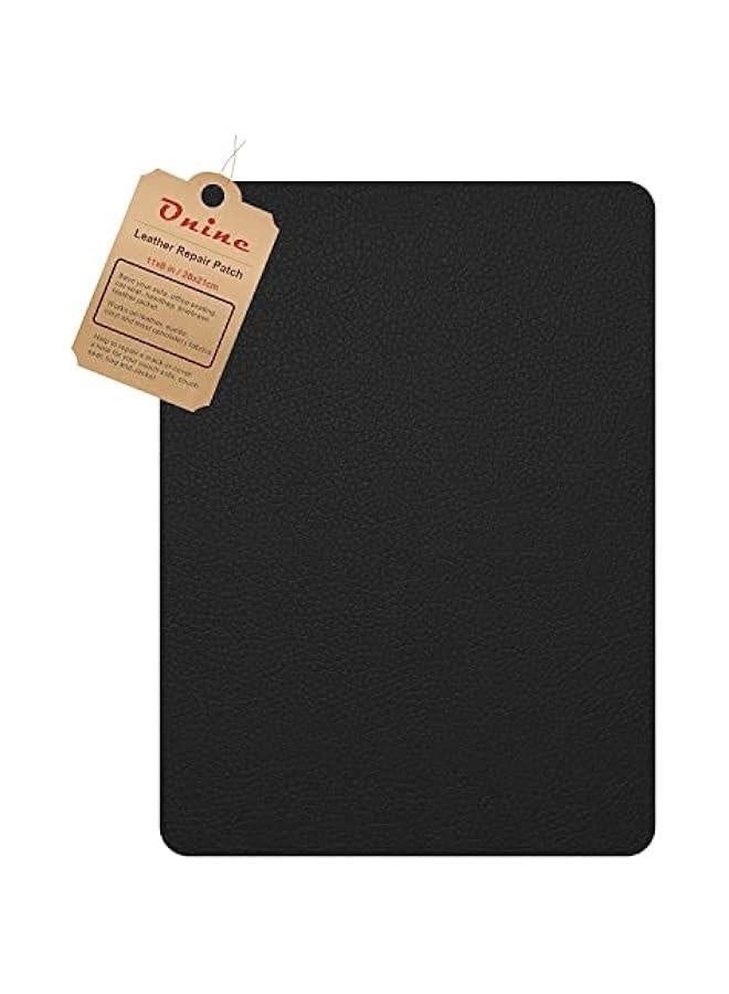 Generic Leather Rectangular Repair Patch，Self-Adhesive Couch Patch，Multicolor Available Scratch Leather 8X11 Inch Peel and Stick for Sofas, Car Seats Hand Bags Jackets(Black 2.0)  - Image 1