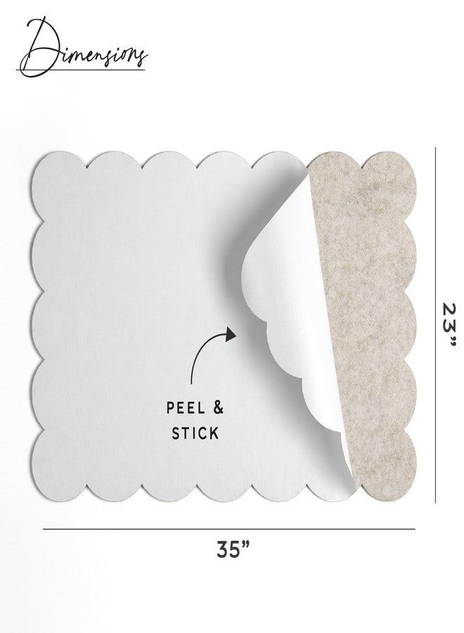 Orelle Scalloped Felt Bulletin Board | 35 x 23” | Foldable Peel and Stick Felt Board for Wall | Alternative Cork Board for Office, Message Board, Kids Art Display | Beige - Image 3