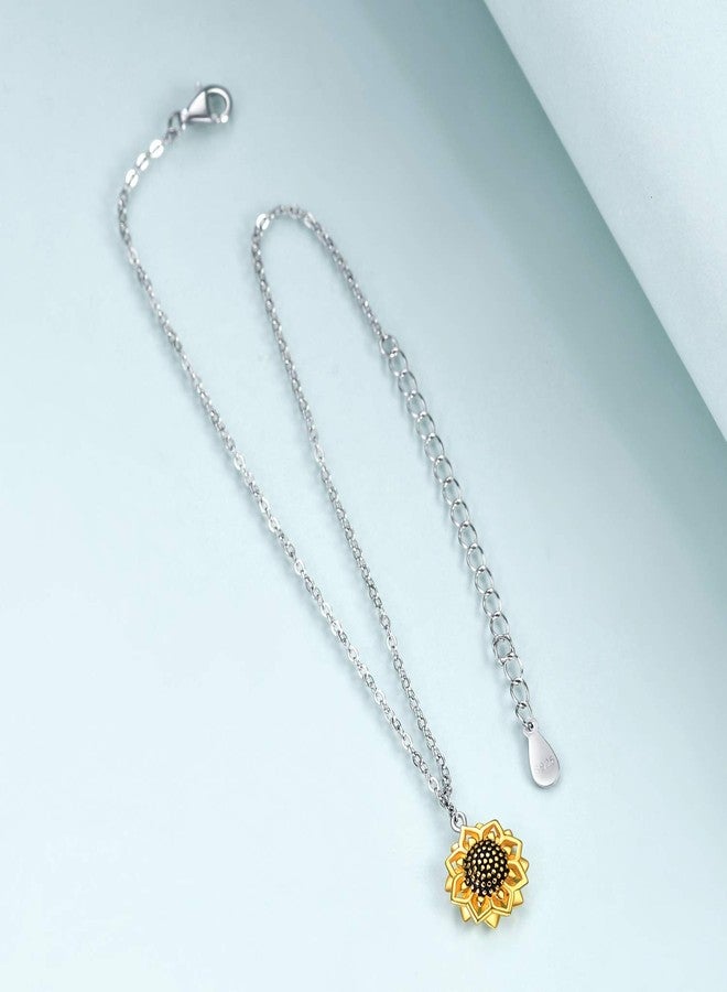 POPLYKE 925 Sterling Silver Sunflower Anklet for Women You Are My Sunshine Anklets Summer Jewelry - Image 4