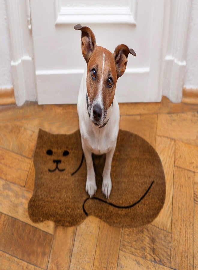 Abbott Collection Resting Cat Shaped Non-Slip Doormat - Coir (18" x 30") - Image 2