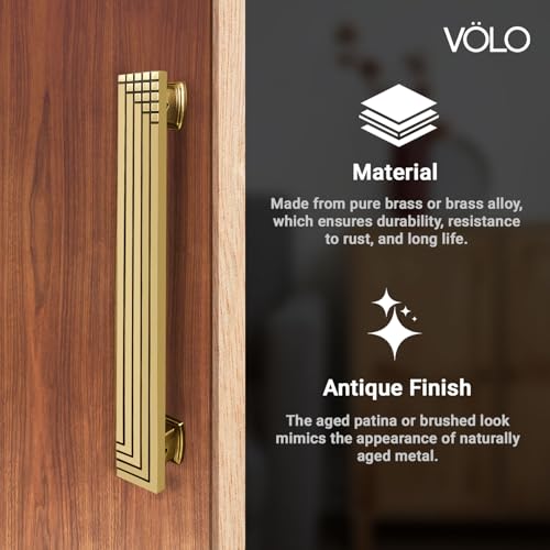 VOLO Antique Finish Door Handle for Main Doors - Pull-Push Handle for Wooden and Glass Doors in Home, Hotel, Office (Model SAM-04) (2, 450MM) - Image 4