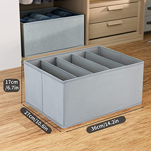 SHIBUI Foldable Wardrobe Clothes Organizer for Jeans, Sweaters and T-Shirts – 5 Grid Closet Organizer Box | Non-Woven Fabric with Cardboard Sides – Foldable Storage for Drawers, Shelves (Set of 3) - Image 2
