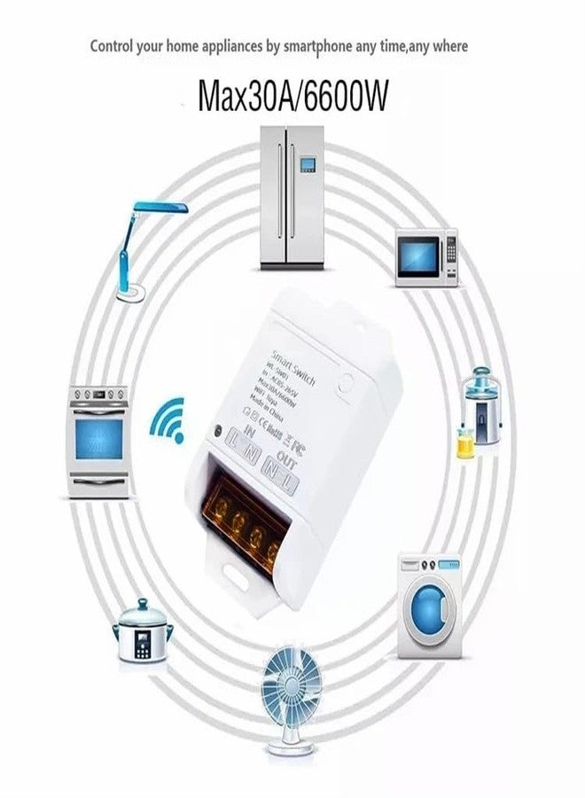 Protium 30A Smart Wireless WIFI with RF Switch Compatible with Alexa, Google home and Smart life app, White (Wifi Router/Hotspot Required) - Image 4