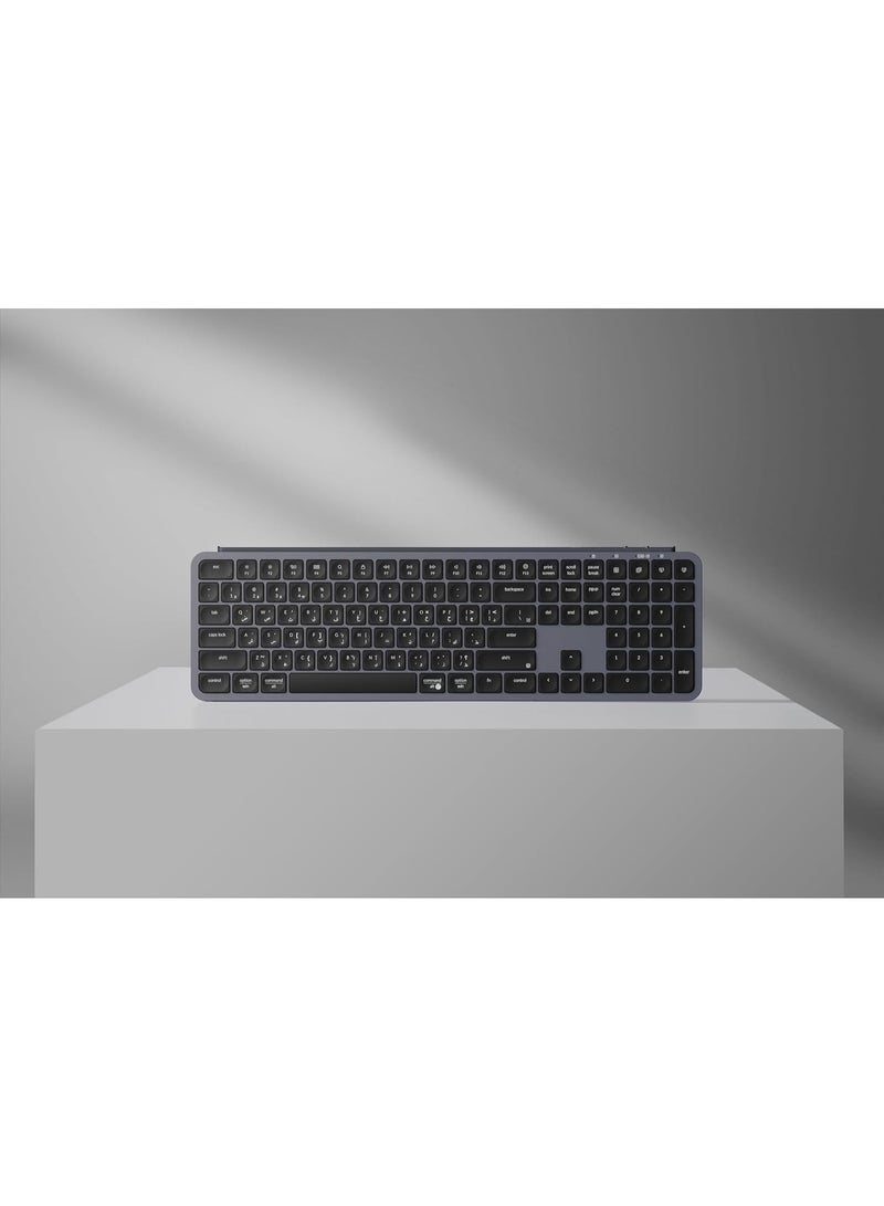 Keychron Keychron B6 Pro Ultra-Slim Full-Size Wireless Keyboard – 109 Keys, Tri-Mode (Bluetooth 5.2 / 2.4GHz / USB-C), Scissor Switches, Long Battery Life, Arabic & English Layout – Black - Image 5