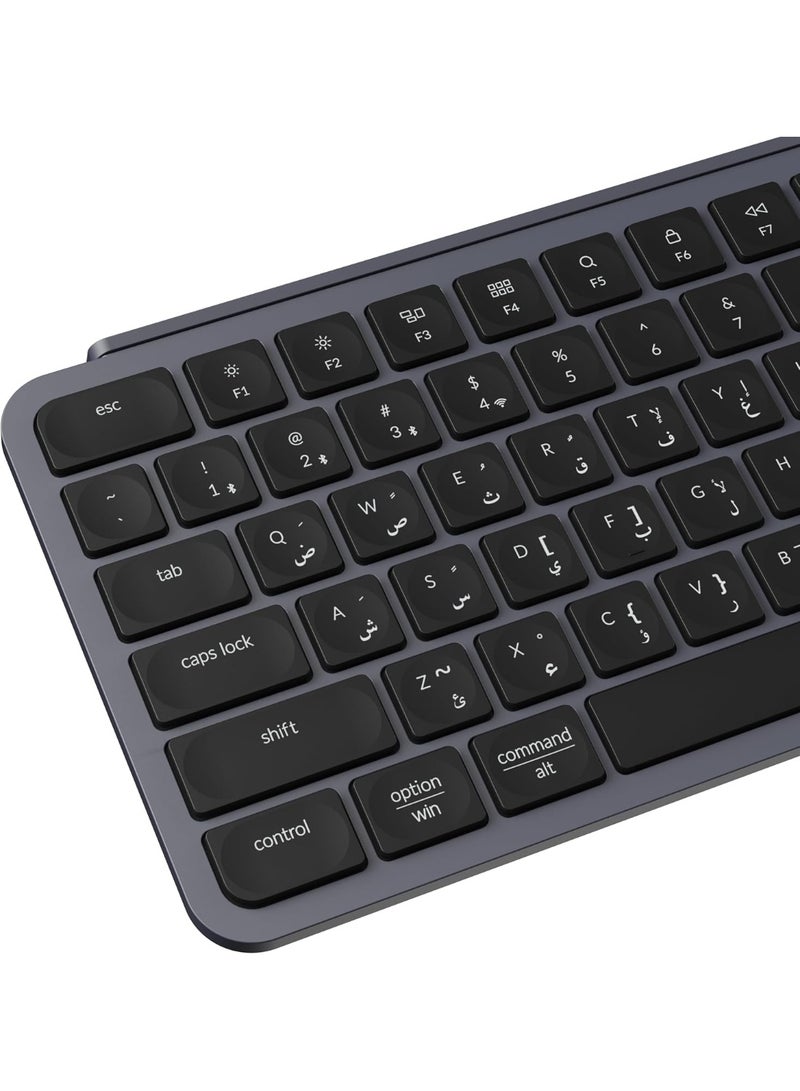 Keychron Keychron B6 Pro Ultra-Slim Full-Size Wireless Keyboard – 109 Keys, Tri-Mode (Bluetooth 5.2 / 2.4GHz / USB-C), Scissor Switches, Long Battery Life, Arabic & English Layout – Black - Image 3