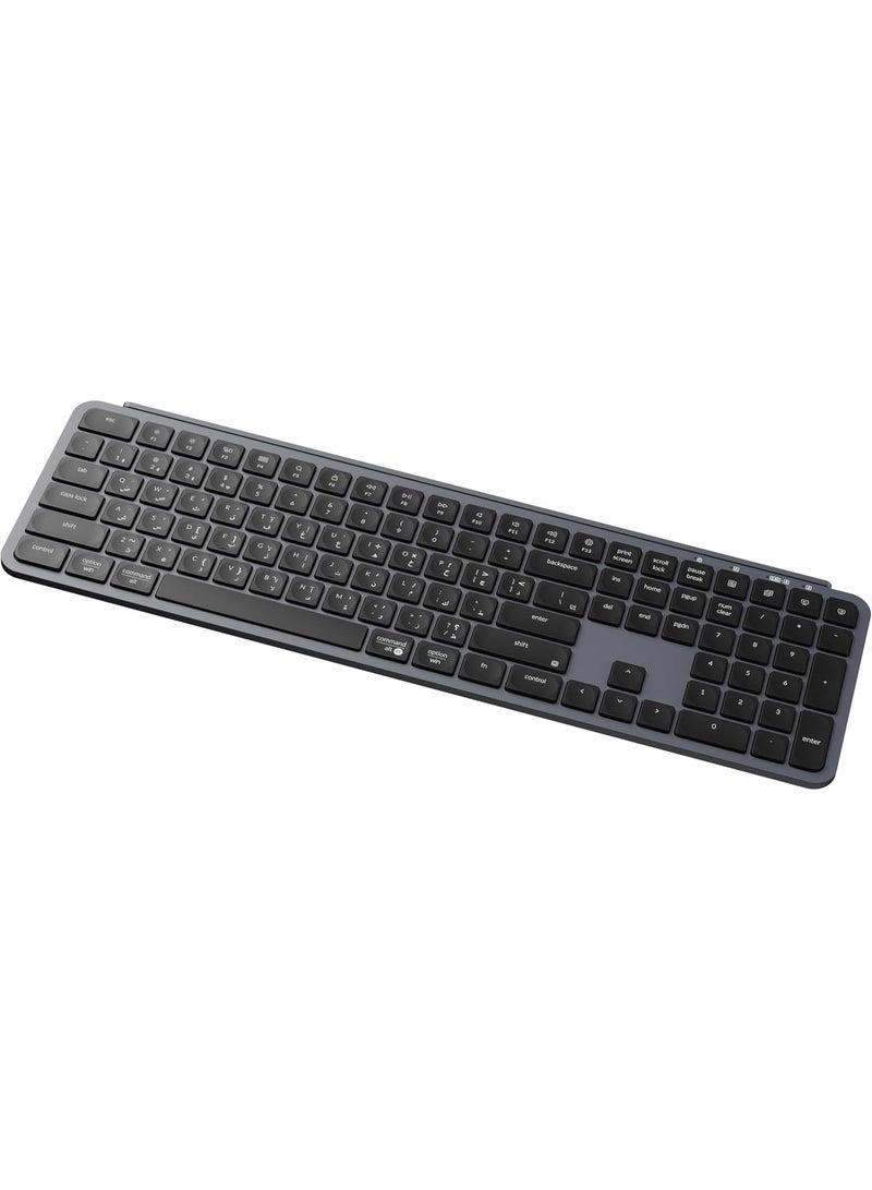 Keychron Keychron B6 Pro Ultra-Slim Full-Size Wireless Keyboard – 109 Keys, Tri-Mode (Bluetooth 5.2 / 2.4GHz / USB-C), Scissor Switches, Long Battery Life, Arabic & English Layout – Black - Image 2
