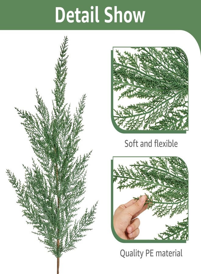 NUTIKAS Christmas Cypress Stems for Vases Cedar - Real Touch Realistic Artificial Faux Greenery Pine Branches Fillers and Holiday Home Decor 36 inch Long 6 Pcs - Image 4