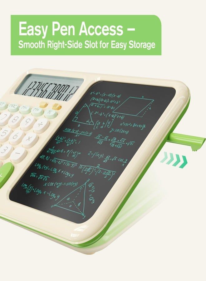 ROATEE Desk Basic Calculator with Notepad for School ROATEE Cute Simple Big Button Standard Kawaii Calculator for Desk Back to School Supplies Non Scientific Calculator Green Basic Calculators for Students - Image 3