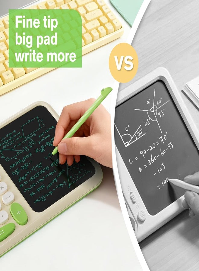 ROATEE Desk Basic Calculator with Notepad for School ROATEE Cute Simple Big Button Standard Kawaii Calculator for Desk Back to School Supplies Non Scientific Calculator Green Basic Calculators for Students - Image 2