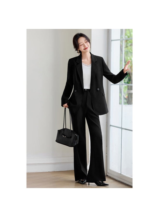 Sentubila Women's Professional Commuter Suit Set Spring Autumn Wrinkle-resistant Non-iron Blazer And Pants Two-piece Interview Business Suit - Image 1