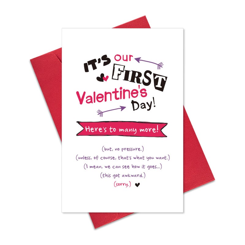 Ogeby Funny First Valentines Day Card For Boyfriend Girlfriend  Cute Valentines Day Gifts For Him Her  Sarcastic 1St Valentines Day Cards Gifts For Couple Men Women - Image 1