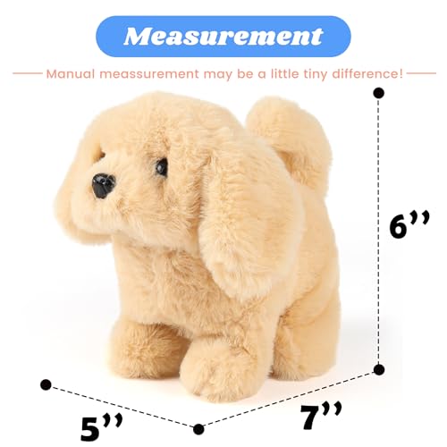 Hopearl Walking Dog Golden Retriever Interactive Electronic Pet Plush Toy Puppy Woof and Moving Animated Nodding Head Gifts for Toddlers Birthday Brown 7 - Image 5