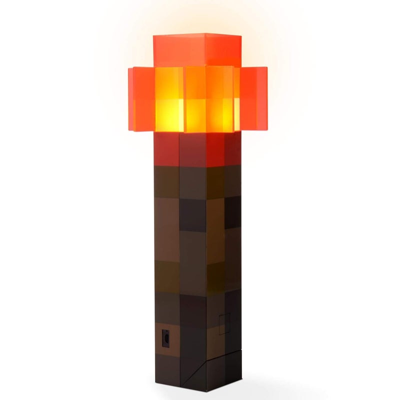 Minecraft Toys Redstone Torch 12.6 Inch LED Lamp,USB Rechargeable for Nightlight,Costume Cosplay,Roleplay,Orange - Image 1