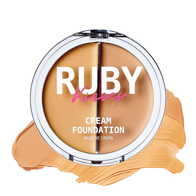 Ruby Kisses 3D Face Creator Cream Foundation & Concealer, 12 Hours Long Lasting, Medium to Full Coverage, Non-Greasy, Ideal for Makeup & Contour Palette (Level 3) - Image 1