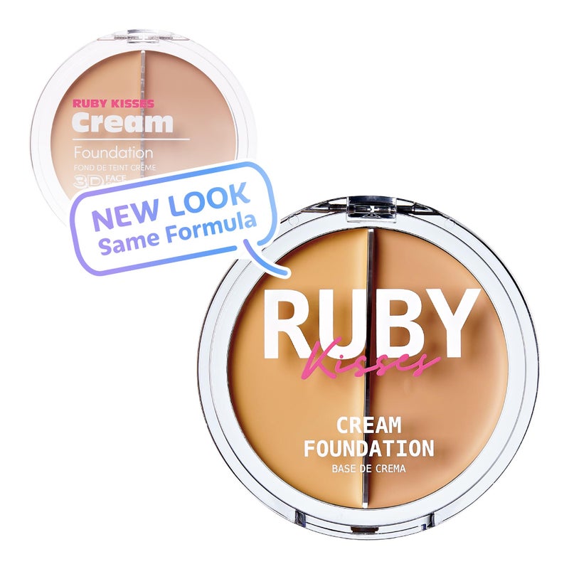 Ruby Kisses 3D Face Creator Cream Foundation & Concealer, 12 Hours Long Lasting, Medium to Full Coverage, Non-Greasy, Ideal for Makeup & Contour Palette (Level 3) - Image 2