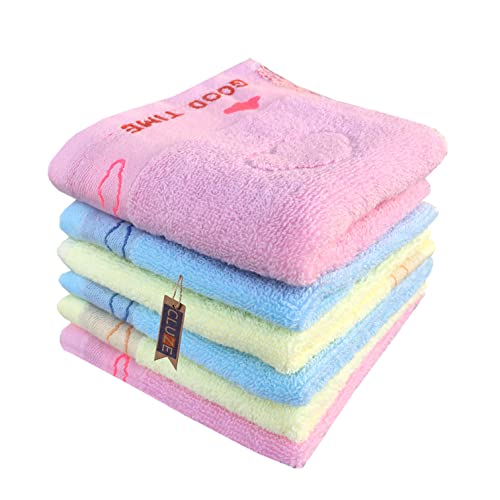 CLUZE Cotton Small Size Handkerchief/Rumal - 400 GSM Face Towels for Women's, Kids and Newborn Babies- (Multicolor, Pack of 6) - Image 1
