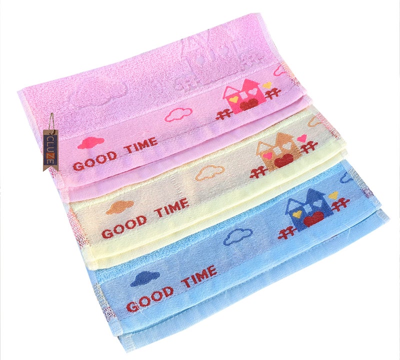 CLUZE Cotton Small Size Handkerchief/Rumal - 400 GSM Face Towels for Women's, Kids and Newborn Babies- (Multicolor, Pack of 6) - Image 5
