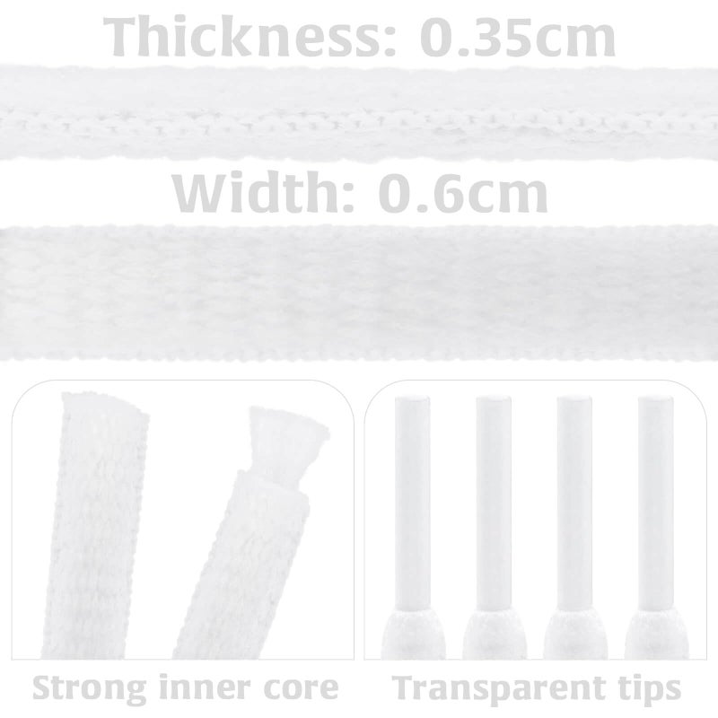 DELELE 2 Pair Oval Shoes laces Half Round 1/4" Athletic Shoelaces Shoe Strings White 47 inch - Image 3